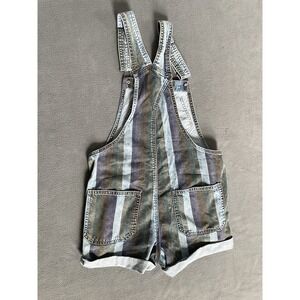 American Eagle Striped Denim Shortalls Overalls Women's Size XS Vintage